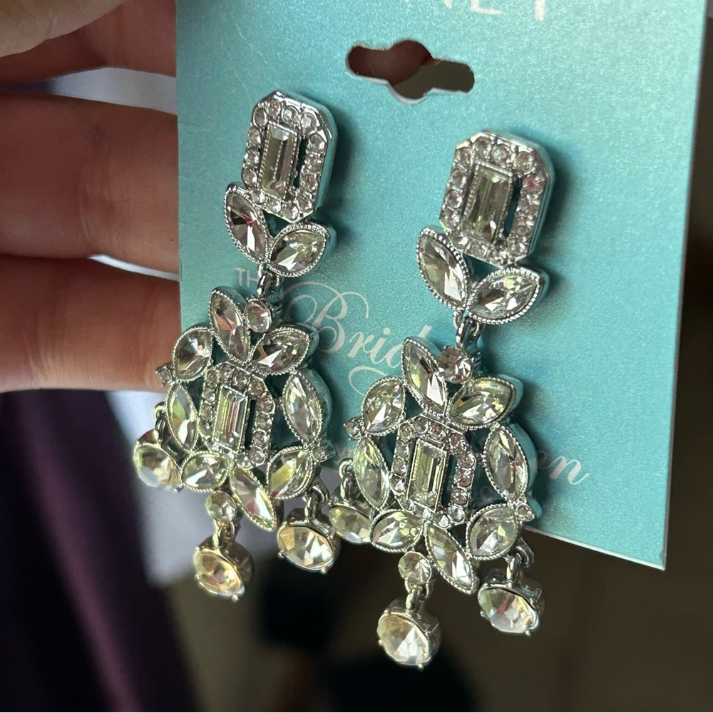 Monet Jewelry Timeless Silver Tone Womens Hypoallergenic Chandelier Earrings - Picture 9 of 13